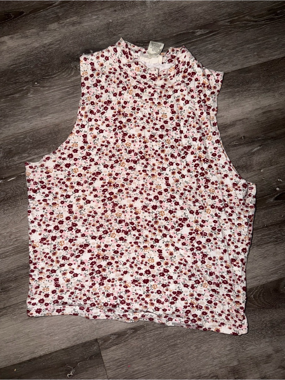 Floral Sleeveless Tank Top Wet Seal y2K medium  - Pink/Red